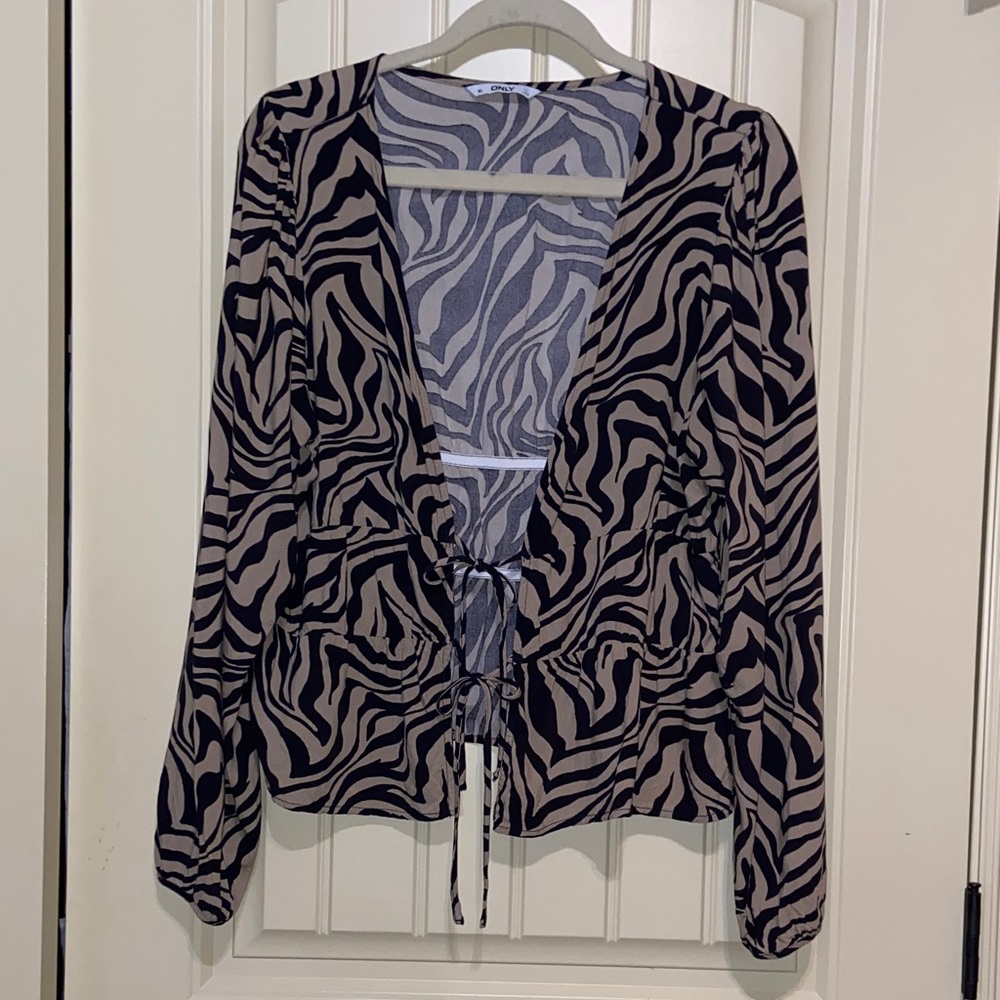 Only Brand Tie Front Blouse